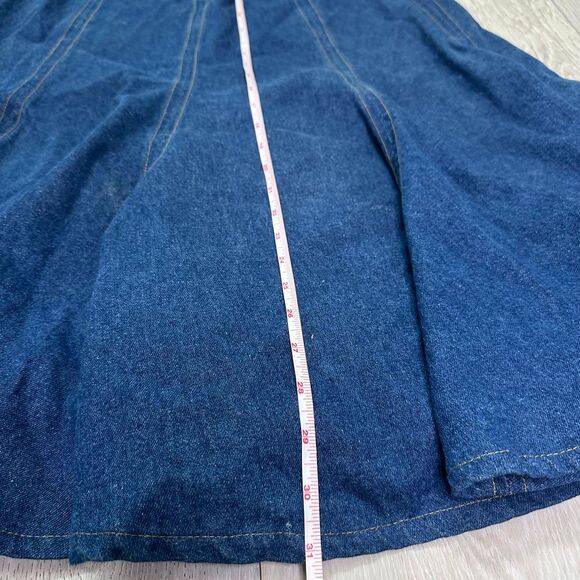 Vintage 90s Liz wear Liz Claiborne denim jean western midi long skirt size 8 - Picture 3 of 6